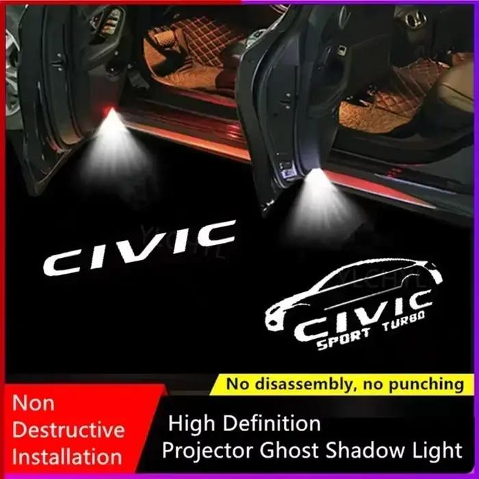 Lampe de porte de voiture Led Logo Laser projet décor lumières emblème courtoisie Luces lampe de poche pour Honda Civic hybride 2006-2011 accessoires