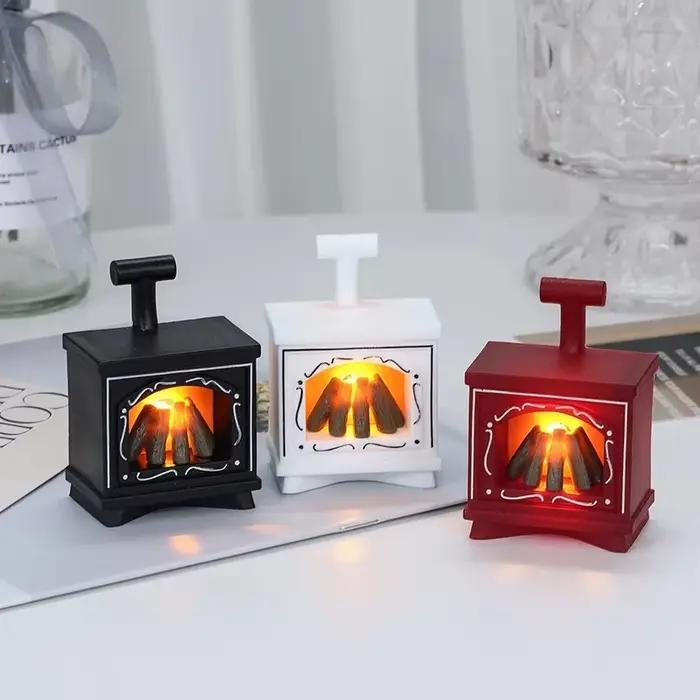 LED Mini cheminée veilleuse créative décoration de la maison bougie électronique lampe de nuit chambre d'enfants déco petites lampes de Table