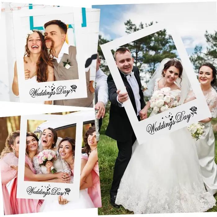 Cadre photo en carton blanc DIY pour la journée du mariage, douche nuptiale, enterrement de vie de jeune fille, réception de mariage, accessoire de photographie