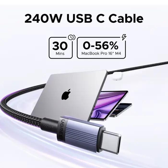 UGREEN 240W USB Type C vers USB C câble 100W PD 3.1 fil de chargeur de charge rapide pour Macbook Pro Xiaomi Samsung ordinateur portable