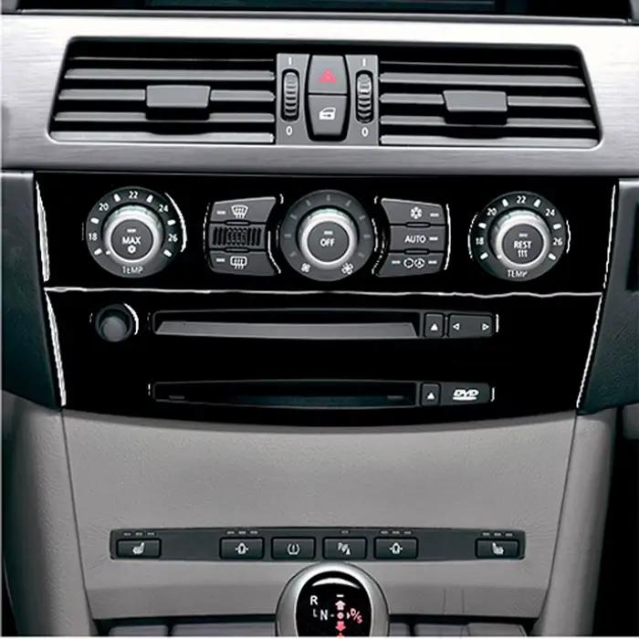 Autocollant intérieur noir piano pour BMW, accessoires de voiture, climatisation, AC, radio, CD, panneau de commande, revêtement Kiev illage, BMW Série 5, E60, 2004-2010