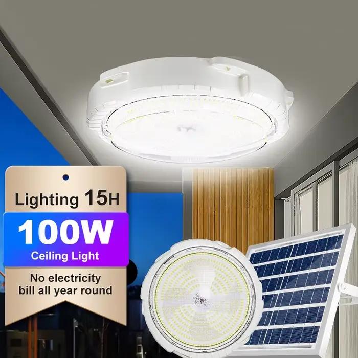 Puissante plafonnier solaire intérieur extérieur jardin pendentif lumière solaire-énergie lampe couloir