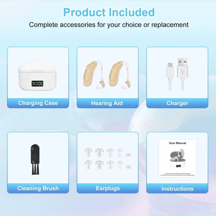 Aides auditives pour personnes âgées – Appareils d'amplification sonore personnels rechargeables sans ordonnance – Un excellent cadeau pour les seniors.