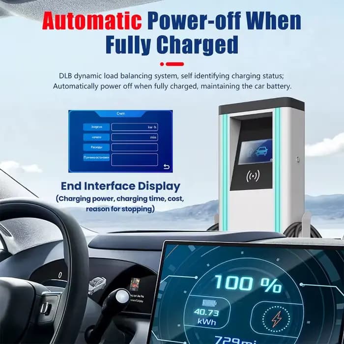 Station de recharge rapide double pistolet commerciale 14kW 22kW 44kW CCS2 pour véhicule électrique durable et personnalisable