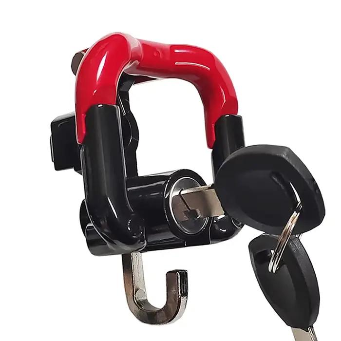 Accessoire essentiel pour moto/vélo : serrure antivol pour casque avec 2 clés, complète avec des outils d'installation.