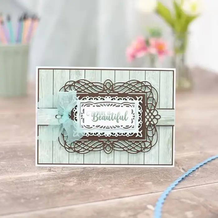 Panneaux de nidification rectangulaires, bordure tourbillons, cadre en dentelle, couteau en relief, matrices de découpe en carbone, matrice artisanale en métal, nouvel arrivage 2022