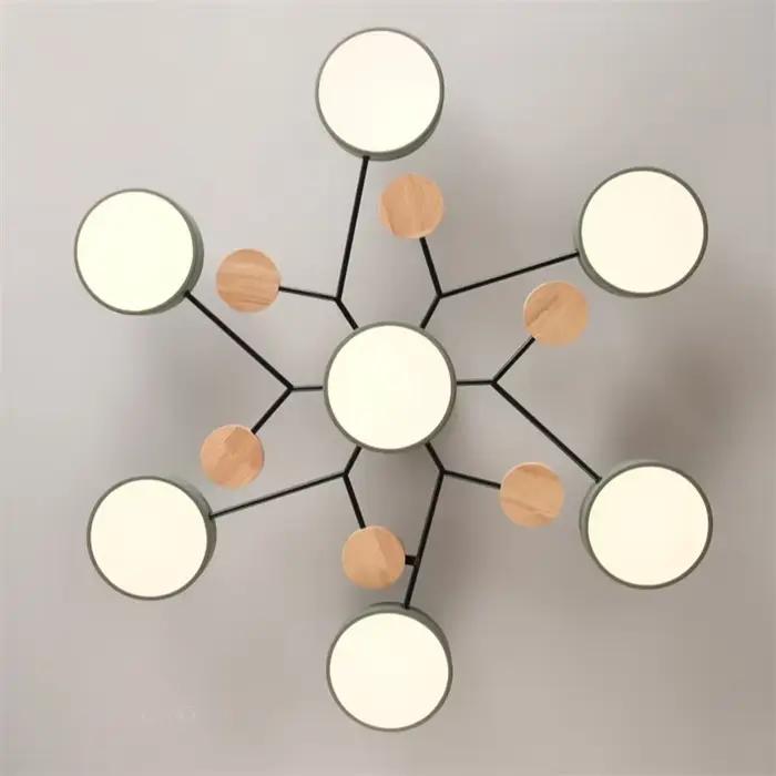 Plafonnier LED en Bois avec Branches d'Arbre au Design Moderne