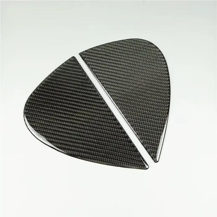 Garniture de décoration de panneau de porte avant en fibre de carbone, accessoires de voiture, Mercedes Benz Classe C W205, GLC X253, 2015-2018, 2 pièces