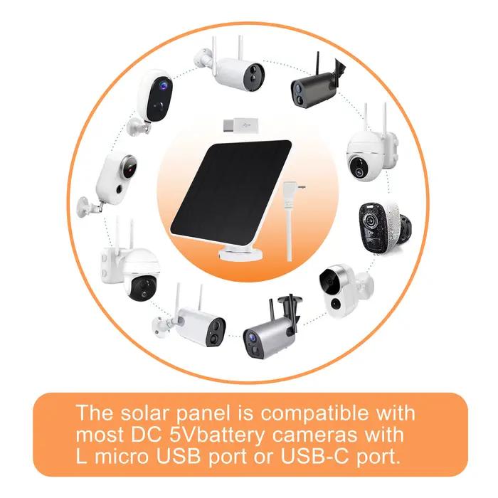 Chargeur Solaire pour Caméras de Sécurité - Haute Efficacité