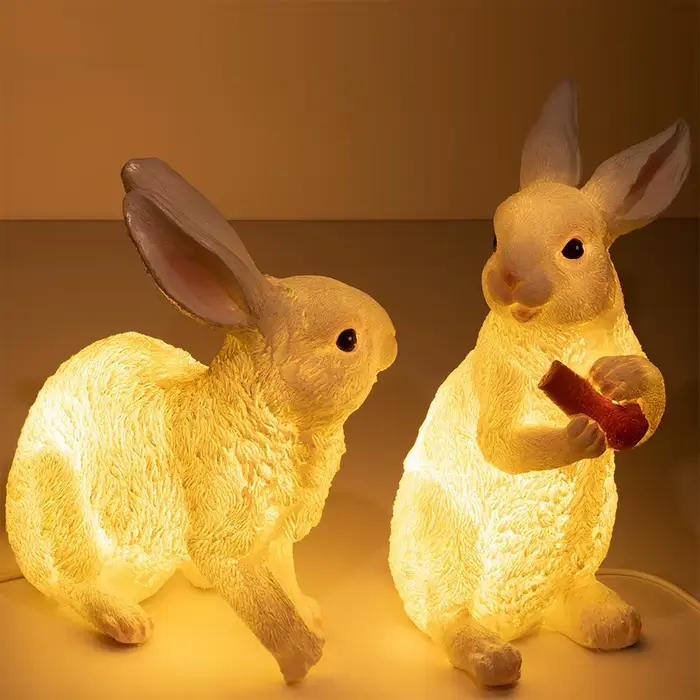 Lampe LED en Forme de Lapin et de Marijuana, Imperméable, Éclairage d'Extérieur, Idéal pour un Jardin, un Parc ou une Pelouse