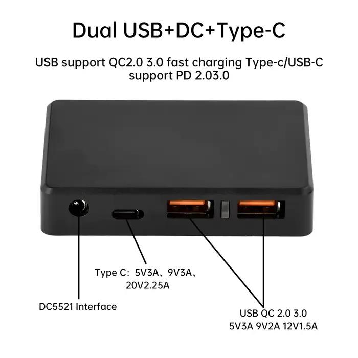 Module de chargeur DIY double USB Type-C avec contrôleur solaire QC2.0 3.0 PD 2.0 3.0 et stabilisateur de panneau