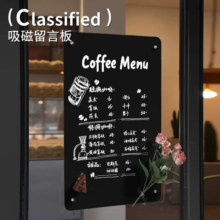 Tableau blanc magnétique de bureau de grande taille, panneau de fer écrit à la main, café, tableau d'affichage sur pied