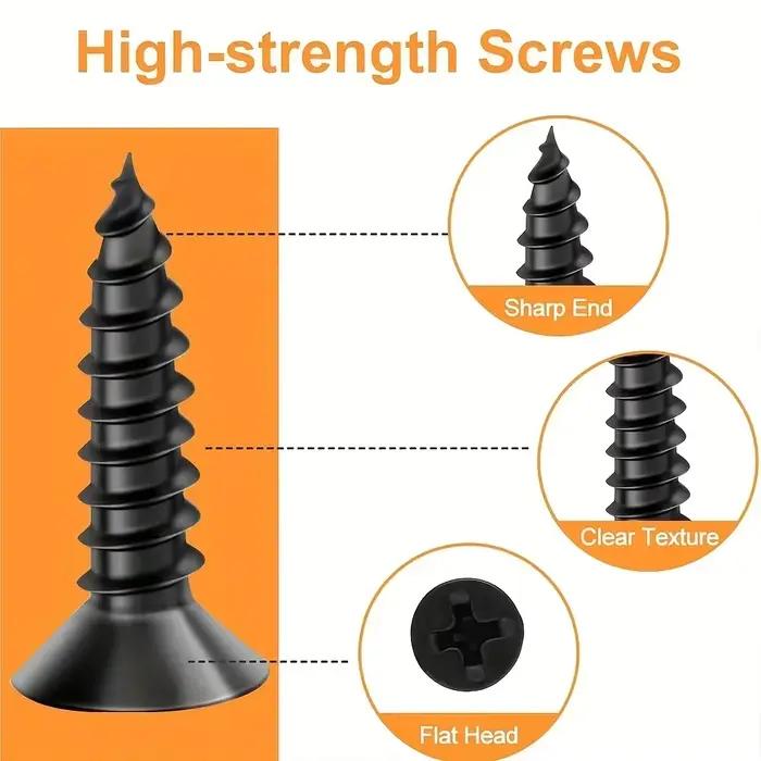 Accessoires de Support à Angle droit noir en forme de L avec vis