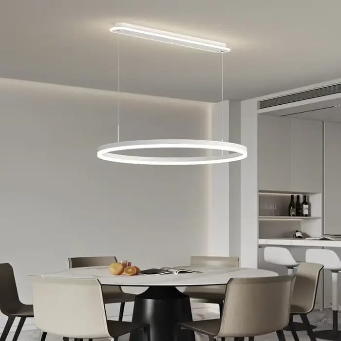 Minimalisme moderne LED Dimmable Lustre Anneaux Circulaires Lampe Suspendue Salon Chambre Cuisine