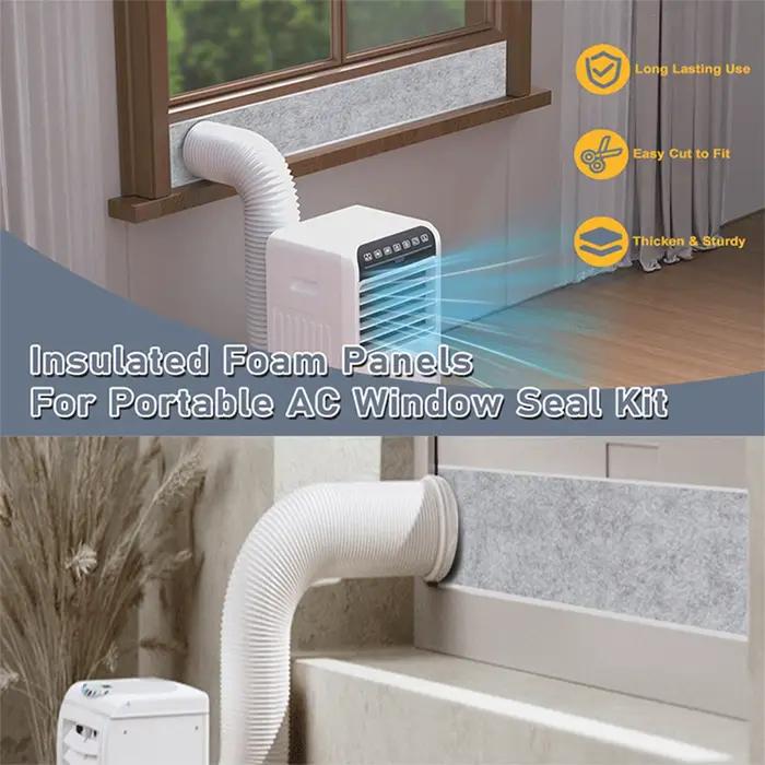 Kit de fenêtre pour climatiseur portable, panneau isolant pour climatiseur, panneaux isolants pour installation horizontale ou verticale