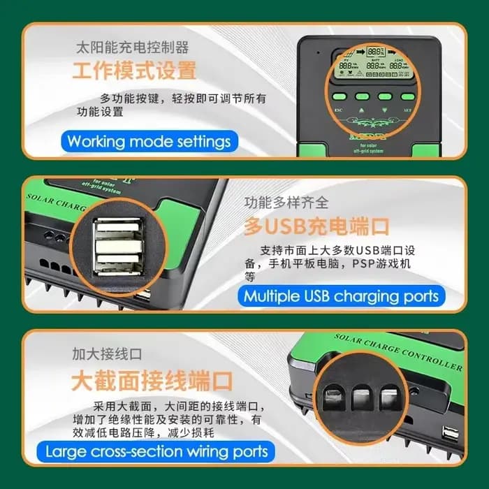 Pour panneau solaire 60A 50A 40A 12V/24V/36V/48V Auto Max