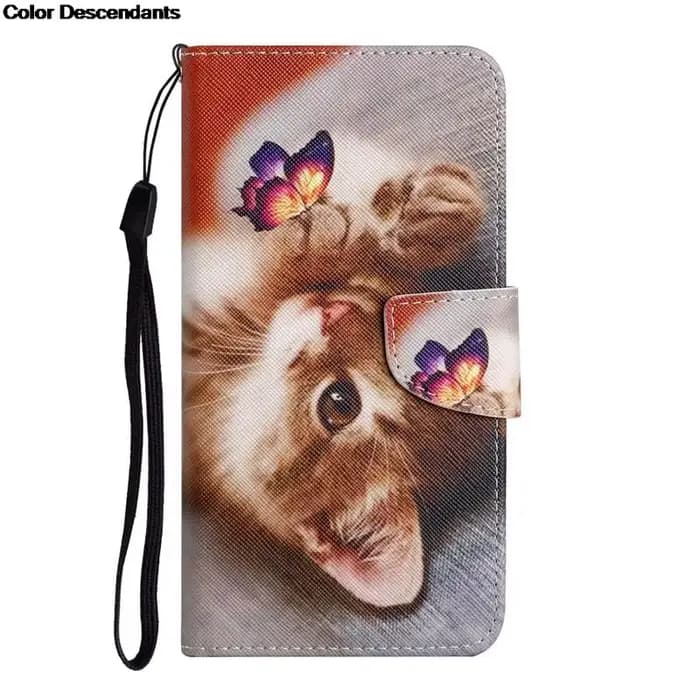Étui portefeuille S25 Ultra pour Samsung Galaxy A26 A16 17 A36 A56 A06 A05S A35 A55 A25 S25+ Coque arrière à rabat en cuir 3D motif chat