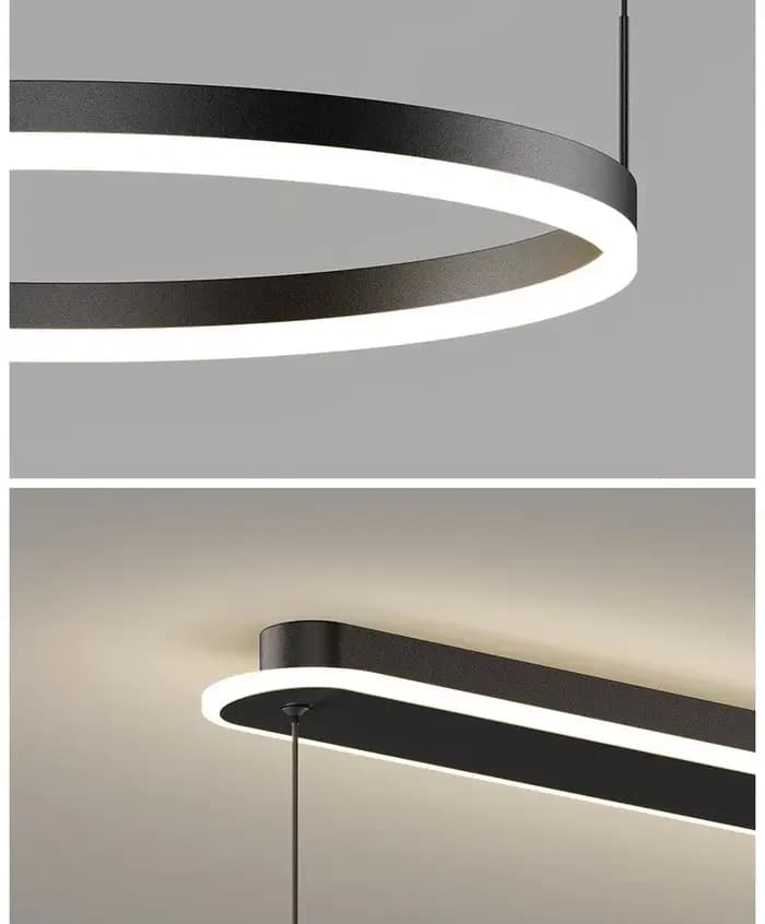 Minimalisme moderne LED Dimmable Lustre Anneaux Circulaires Lampe Suspendue Salon Chambre Cuisine