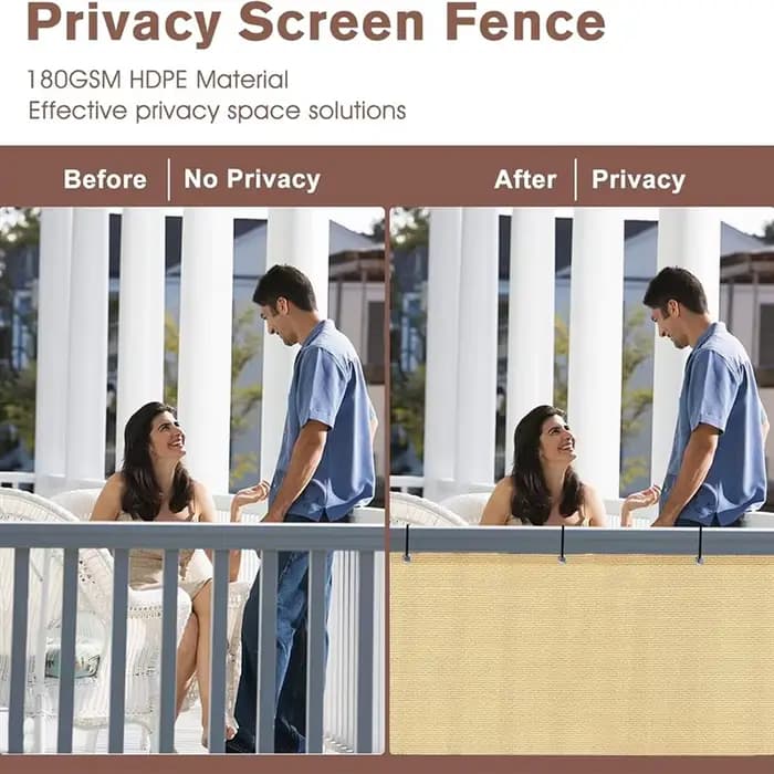 Écran de confidentialité pour balcon AT21-2.95Ft x 16,4 pieds, couverture de clôture pour appartements, pare-brise en maille robuste pour terrasse, extérieur, arrière-cour
