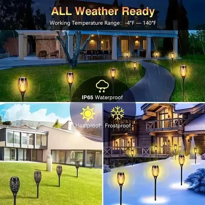 12LED Solaire Flamme Torche Lumière vacillante