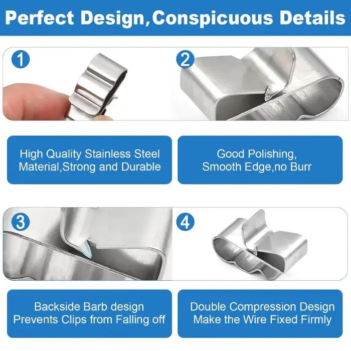 Clip de fixation pour panneau solaire, 50 pièces, pour câble en acier inoxydable 2x6mm, organisateur de câbles photovoltaïques pour câblage PV, bateau, nouveau
