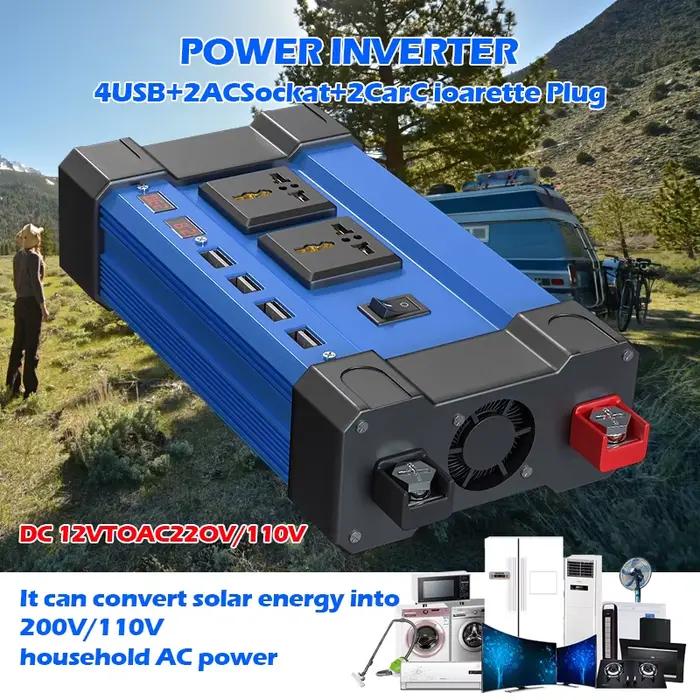 Kit de générateur solaire double 6000 W – Panneaux pliables 2x600 W + 100 A MPPT et onduleur sinusoïdal pur (110 V/220 V)