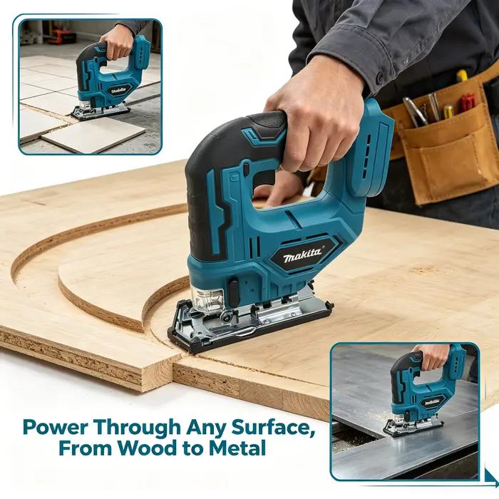 Scie sauteuse électrique sans fil Makita DJV182Z Brushless 18V 340W avec poignée en forme de barillet (sans batterie)