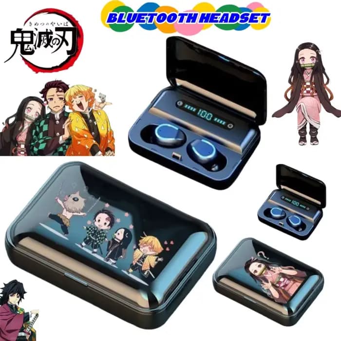 Demon Slayer Kamado Tanjirou Kamado Nezuko dessin animé mignon Bluetooth casque sport Fitness pratique sans fil casque de charge