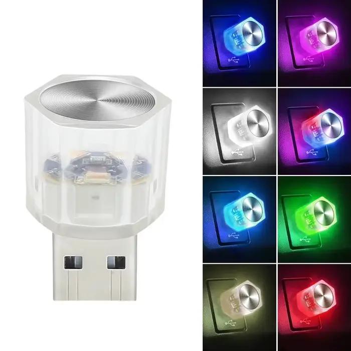 Voiture USB intérieur lumière ambiante LED atmosphère décorations lumières Auto lampe de lecture coloré lampe décorative accessoires