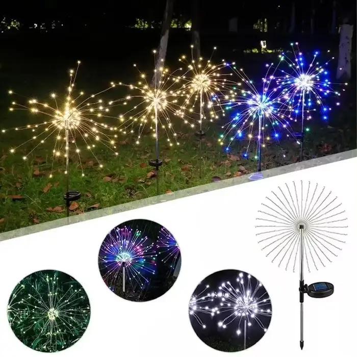 Lampe LED Solaire en Forme de enquêter d'Artifice Imperméable pour Décoration de Jardin