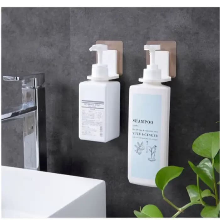 Organisateur mural pour salle de bain - Étagère auto-adhésive pour flacons de shampoing, support pour distributeur de savon, porte-savon, crochets pour serviettes