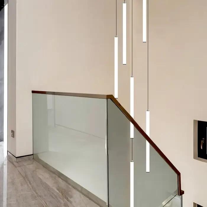 Grand lustre de plafond pour escalier, lampe LED longue pour la maison, l'hôtel, le hall, lampe suspendue, éclairage de lustre, lampe suspendue pour escalier