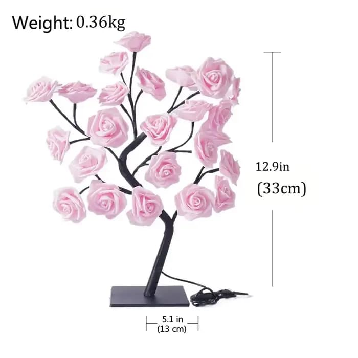 Lampe de Table LED Rose fleur arbre USB veilleuses décoration de la maison LED lampes de Table fêtes noël mariage chambre décor