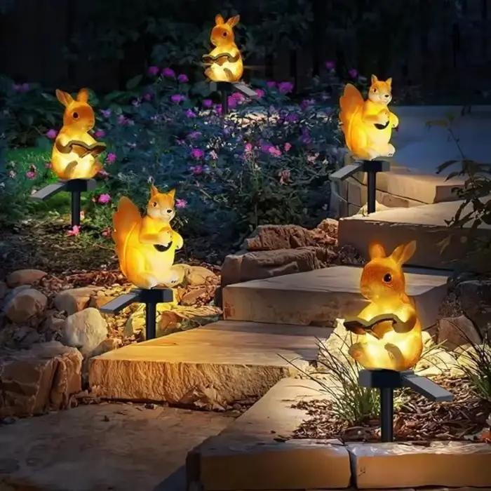 Lampe solaire de jardin en résine