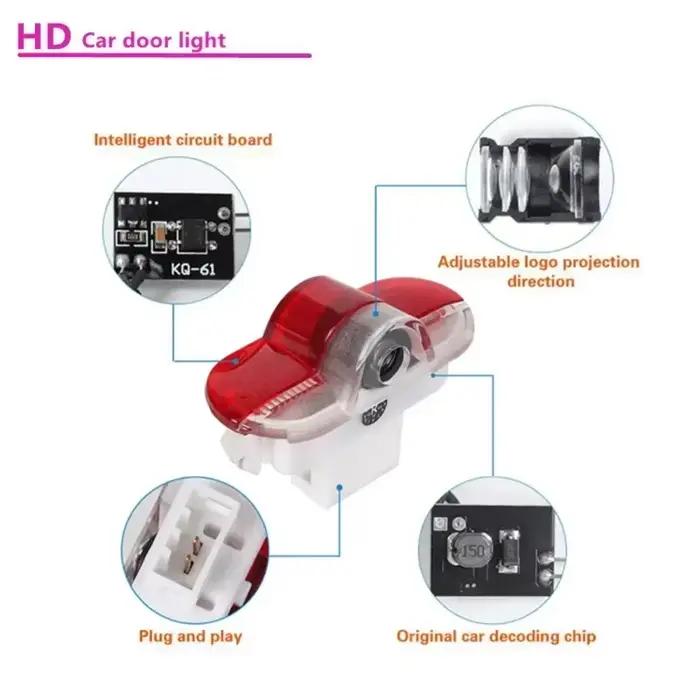 Lampe de porte de voiture à LED, logo, projet laser, décor de lumière, emblème, lampe de courtoisie, flash pour Seat Alhambra, Saint Valentin MK1, lampe de escale FR