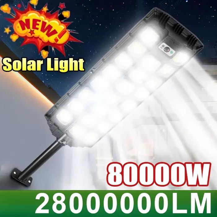 28000000LM 80000W Super puissant lumière solaire extérieure LED étanche pour mur de jardin Angle réglable lampe