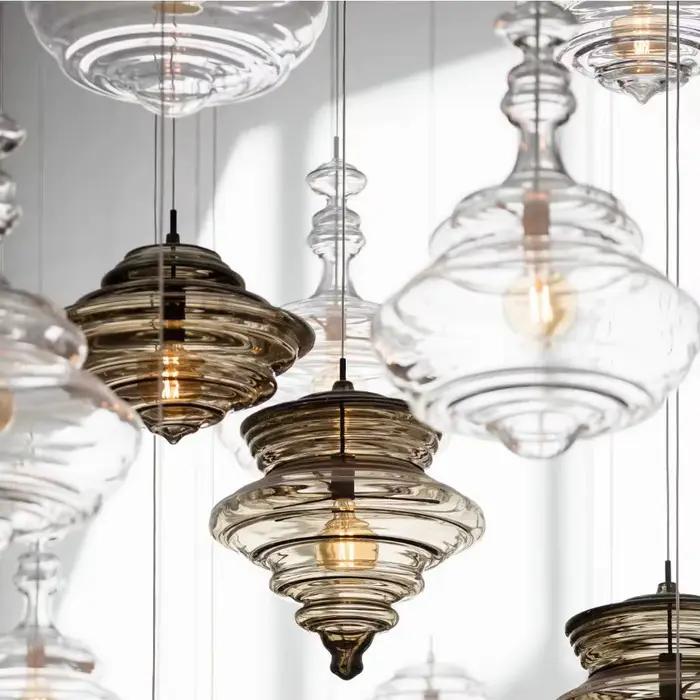 Lampe industrielle en verre de gallon à Grain d'eau, design italien, luminaire suspendu pour salle à manger, escalier, cuisine, îlot
