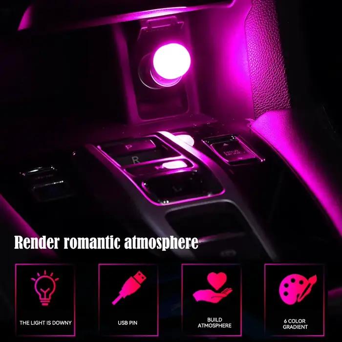 Lumière d'ambiance de voiture LED Intérieur USB Tactile Décorations lumineuses Lumières de lecture automatique Lampe décorative colorée Accessoires