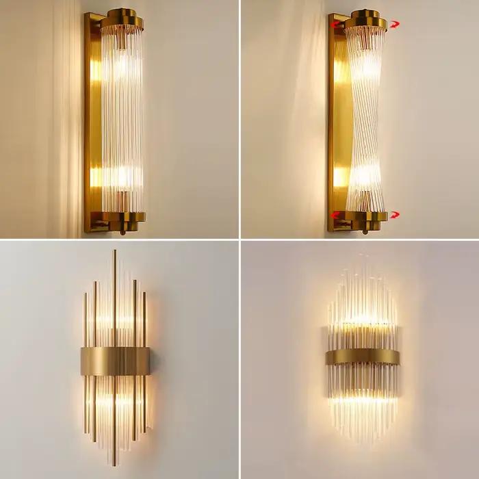 Applique Murale LED Dorée avec Batterie Rechargeable, Éclairage de Luxe Moderne, Clip Gratuit, pour Salon, E14