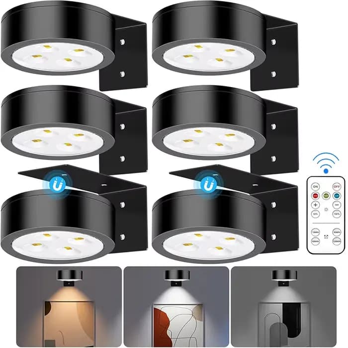 Lumière d'image à piles lumière de peinture LED magnétique avec minuterie à intensité variable à distance 3 Modes d'éclairage lumière d'affichage artistique noir