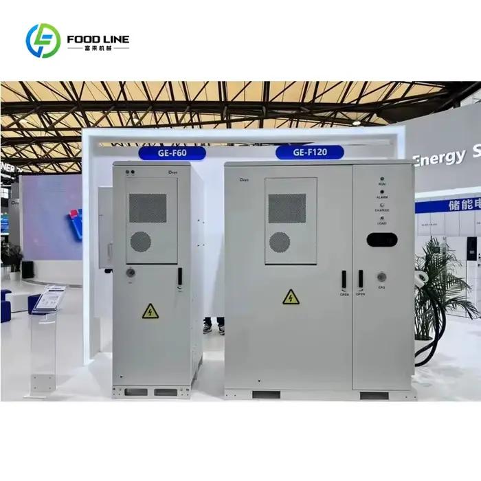 Système de stockage d'énergie solaire hybride vertical GE-F60-EU tout-en-un avec batterie LifePO4 et onduleur pour usage commercial et industriel