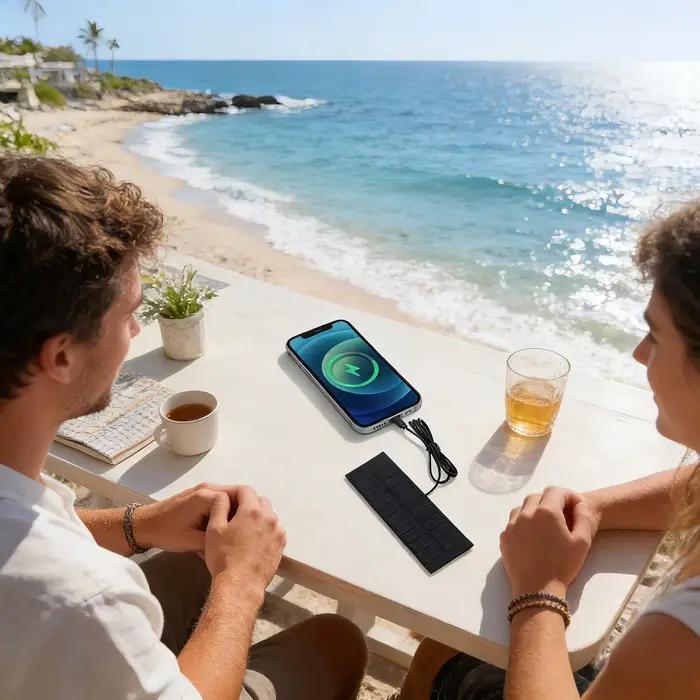 Chargeur solaire 5W, panneau de charge portable et pliable pour accessoires électroniques