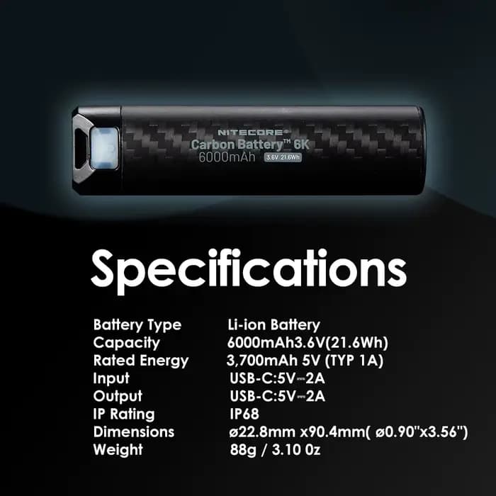 Chargeur portable NITECORE 6000 mAh