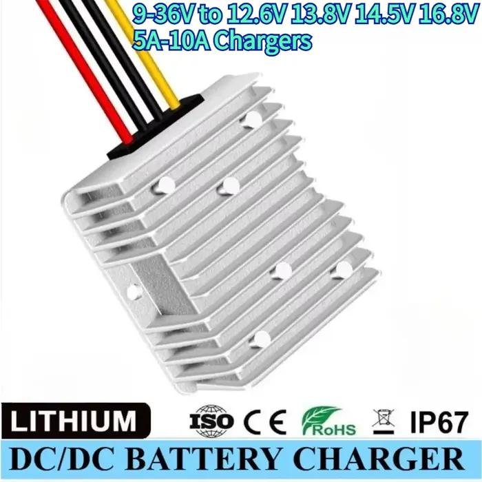 8-36V à 12.6V 13.8V 14.5V 16.8V 5A 8A 10A chargeurs boost buck DC chargeur double batterie système 12V