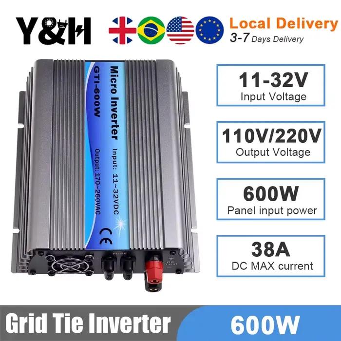 Y & H 600 W MPPT onduleur de liaison au réseau solaire onde sinusoïdale Pure
