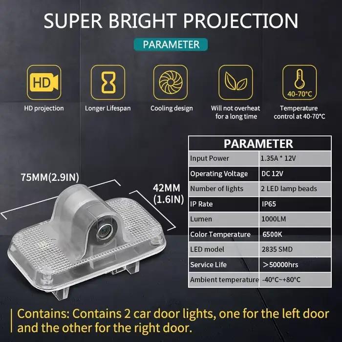Projecteur de Logo de lumière de porte de voiture LED, lampe d'ombre de bienvenue pour Renault Laguna3 Talisman Captur Magane 3 Koleos Tuning Latitude Duster