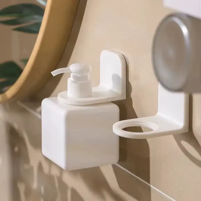 Organisateur mural pour salle de bain - Étagère auto-adhésive pour flacons de shampoing, support pour distributeur de savon, porte-savon, crochets pour serviettes