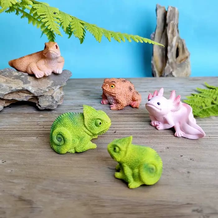 Simulation de lézard caméléon Axolotl crapaud