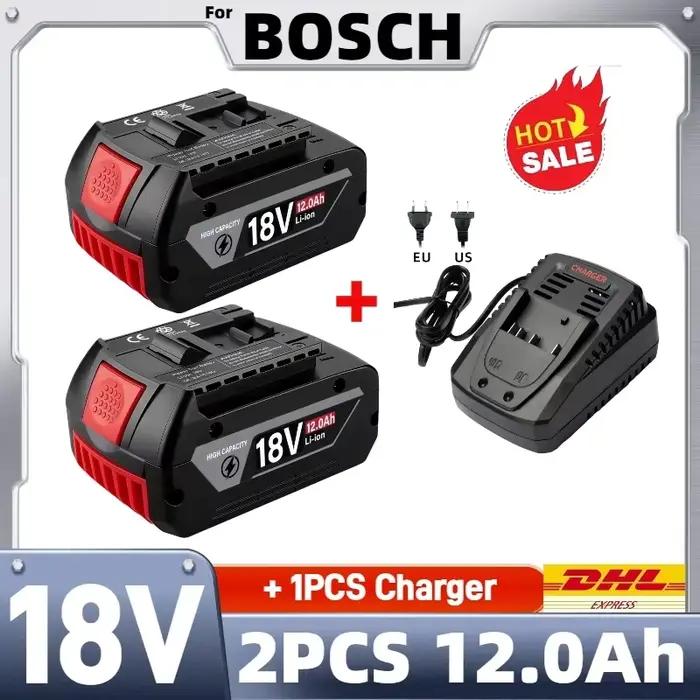 Pour BOSCH 18V 12AH 12000mAh BAT609 BAT610 ▶   Professionnel 18V ◀ Batterie Li-ion 18 V ▎ Batterie pour outils GBA18V GSR18V BAT618 BAT619️ ▎