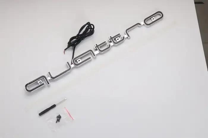 Lampe LED de logo de calandre avant Audi, éclairage de logo Quattro pour Quattro A3 A4 A5 A6 A6L A7 A8 Q3 Q5 Q7 S3 S4 S5 RS3 RS4 RS6, emblème